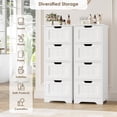 thumbnail image 3 of Homfa Bathroom Storage Cabinet, Free Standing Narrow Cabinet with 4 Drawers Entryway Storage Organizer for Living Room Bedroom, 2PCS, White, 3 of 8