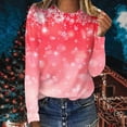 thumbnail image 1 of Prix Réduit! Aqestyerly Haut de Noël pour Femmes Liquidation Mode T-Shirt Décontracté à Manches Longues Col Rond Imprimé Blouse Tops, 1 of 5