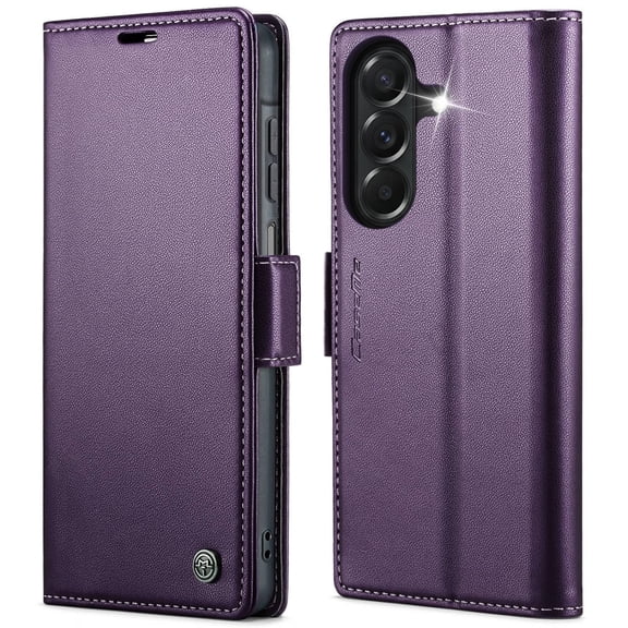 For Samsung Galaxy A27 Wallet Case with Card Holder, RFID Blocking Leather Cover, Secure Magnetic Clasp, Built-in Kickstand, Shockproof Protection for Men & Women