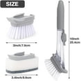 thumbnail image 2 of Dish Scrub Brush, Soap Dish Wand Refills Sponge, Replaceable Refills Sponge Brush Heads,Reusable for Sink Pot Kitchen Cleaning Including1 Dish Brush with Handle and 3 Replacement Sponge Head, 2 of 7