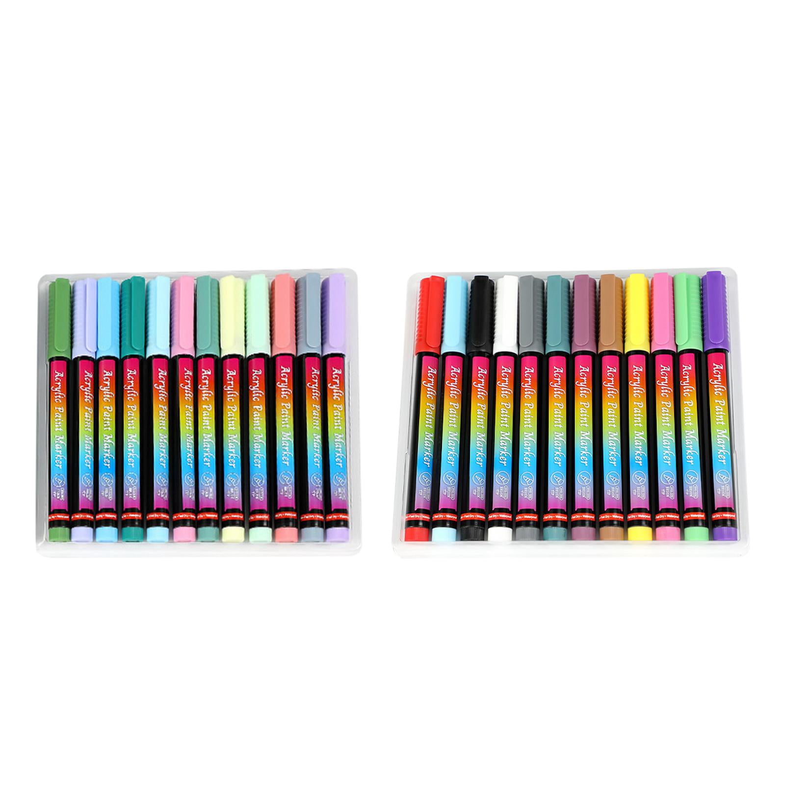 FVDPWYE Metallic Marker Pens Watercolor Pen Kit Painting Smooth for 24 Colors C 24 Colors