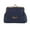Blue, variant on Women's Retro Pebbled PU Leather Kiss-Lock Clutch Bag with Front Flap Pocket, Structured Top Handle Purses Handbags