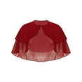 thumbnail image 2 of iEFiEL Womens Elegant Chiffon Sheer Bolero Wraps Shawls Wedding Evening Bridal Shrug Cover Ups Burgundy One Size, 2 of 4