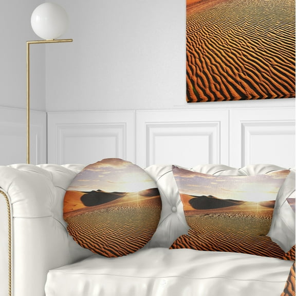 Designart 12" x 20" Green Polyester Throw Pillow