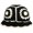 Black and Cream, variant on Crochet Hats for Women Cute Beanie with Sun Totem and Flared Brim Knit Bucket Hat for Summer Beach