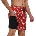thumbnail image 2 of Fuzoiu Christmas Santa Cartoon Snowman A Print Men's Swim Shorts,Quick-Dry Double-Layer Swim Trunks,Board Trunks,Beach Shorts Swimwear Bathing Suits-3X-Large, 2 of 6