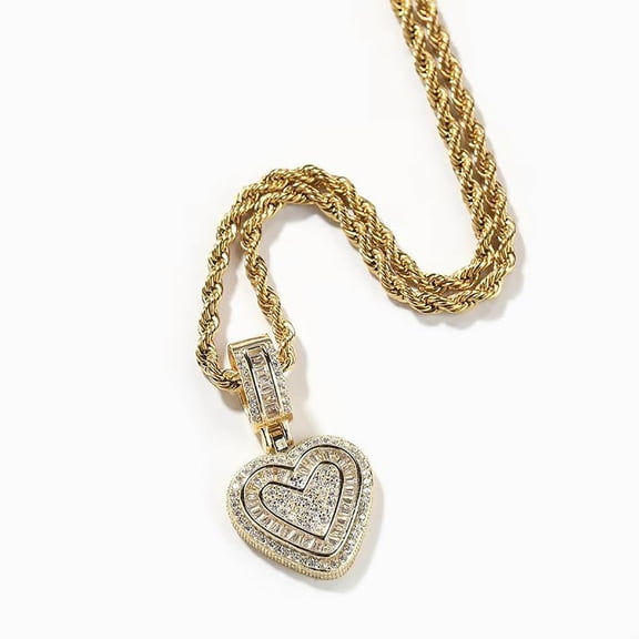 Hop Heart Necklace Bling Infused Statement Piece Stylish Jewelry For Women Men Unisex Pendant Chain