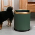 thumbnail image 4 of Open Top Trash Can Trash Bucket Garbage Can for Guestroom Restroom Bathroom Deep Green, 4 of 9