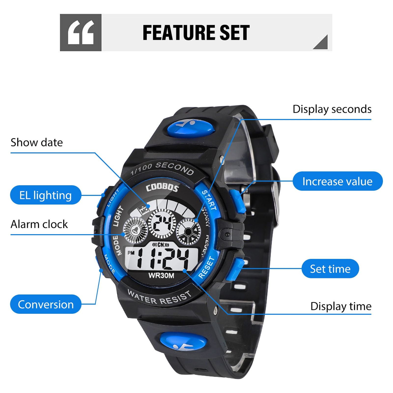 Kids Digital Watch, Boys Sports Waterproof Led Watches with Alarm,  Stopwatch, Multifunctional Outdoor Electronic Analog Quartz Wrist Watches  with Colorful LED Display, Gift for Boy Girls Children 