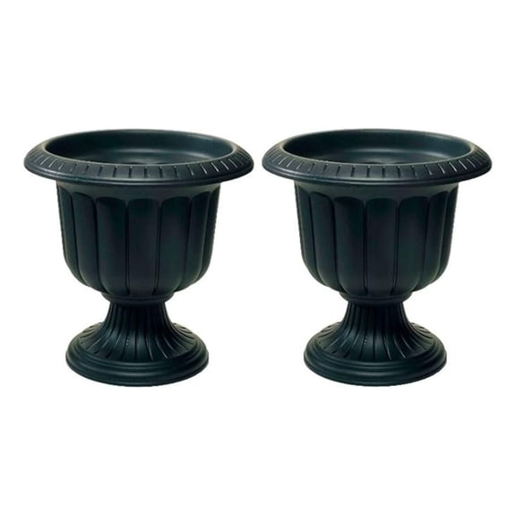 Mfg. # 38198 19" Black Classic Porch Urn Planter - Quantity 2