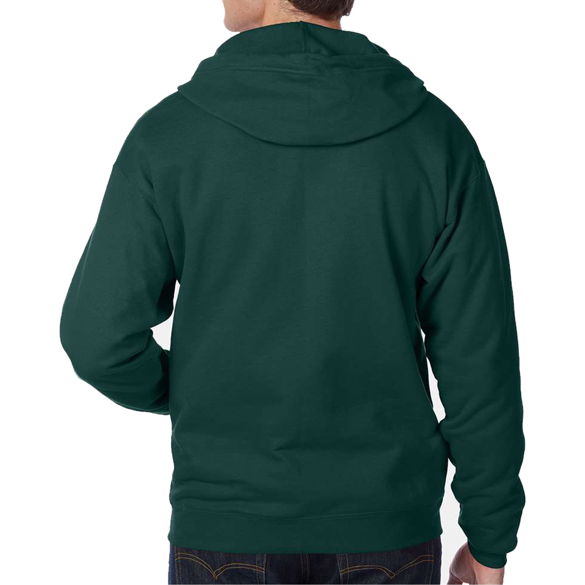 Hanes EcoSmart Full-Zip Hooded Sweatshirt, Soft Fleece Hoodie, Zip-Up Jacket with Pockets, Deep Forest, M