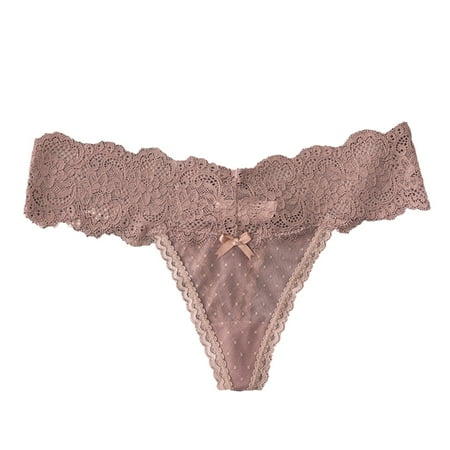 Yuhangmm Women s Panties Women s Sexy Lace Transparent Thong Low Waist Sexy Underwear Thong Underwear to Be Delive
