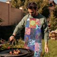 thumbnail image 4 of Colorful Pioneer Flower Patchwork Apron-Garden Aprons for Women with Pockets-Cotton Linen Waterproof Kitchen Cooking Gardening Aprons Adjustable for Kitchen,Cooking,BBQ and Salon 33x27 Inch, 4 of 7