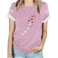 thumbnail image 1 of Tops Y Blusas de las Mujeres Estampadas Cuello Redondo Manga Corta, Poliéster Casual Top para Diario, Fiesta Y Todas las Estaciones, 1 of 1