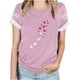 thumbnail image 1 of Tops Y Blusas de las Mujeres Estampadas Cuello Redondo Manga Corta, Poliéster Casual Top para Diario, Fiesta Y Todas las Estaciones, 1 of 8