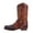 Coffee, variant on Men's Mid Calf Boots Square Toe Embroidered Western Style Boots Side Zipper Boots Low Heel