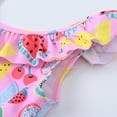 thumbnail image 4 of TOWED22 Toddler Girl Swimsuit One Piece Baby Bathing Suit Ruffle Kids Swimwear with Headband for 12M-5T Pink,6-9 M, 4 of 7