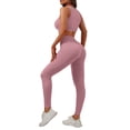 thumbnail image 6 of ONLYSHE Workout Outfits for Women 2 Piece Seamless Ribbed High Waist Leggings with Sports Bra Exercise Leggings Sets, 6 of 8