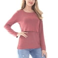 thumbnail image 3 of Bearsland Female Long Sleeve Maternity Nursing Top Breastfeeding Shirts, 3 of 5
