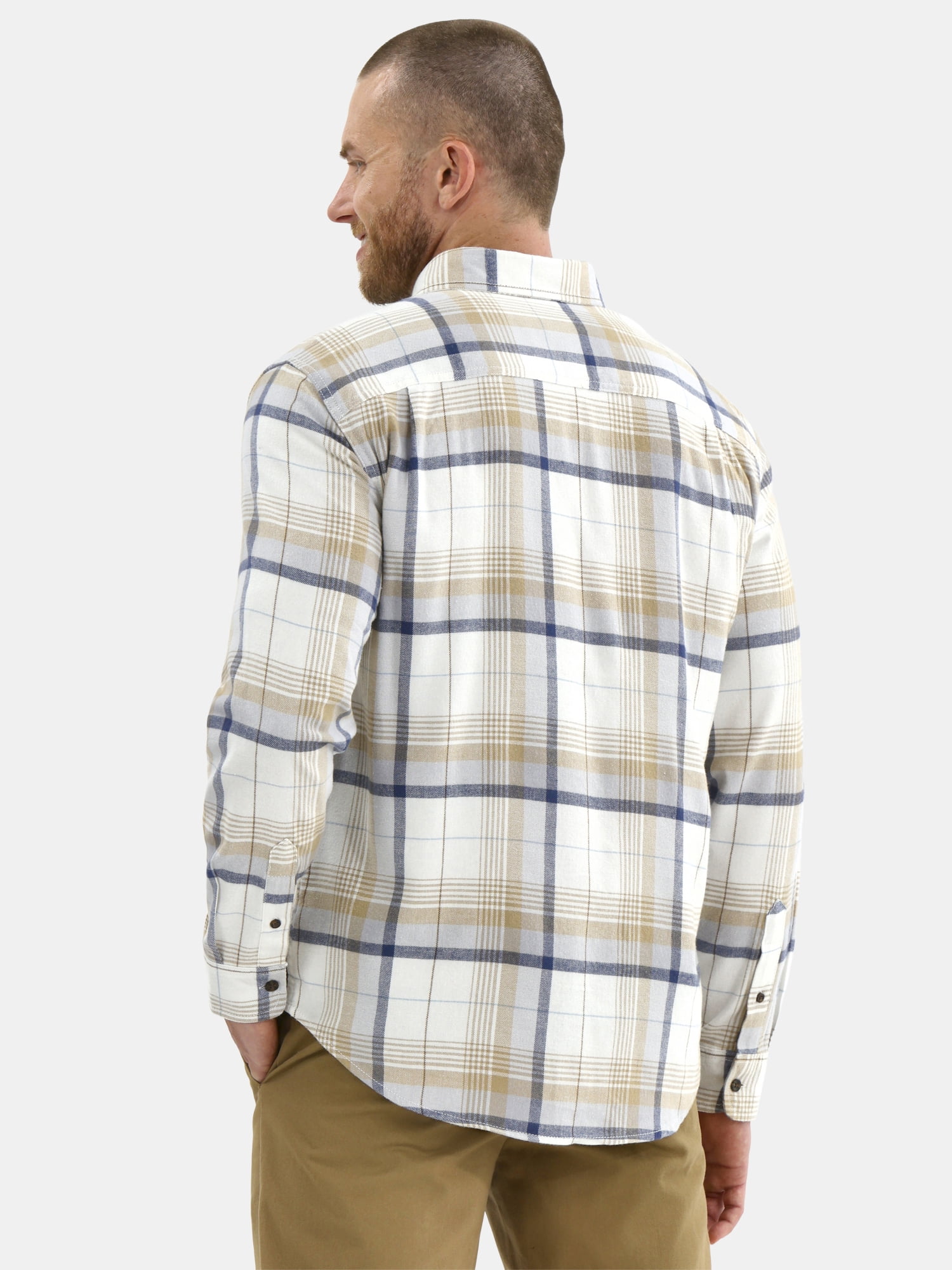 George Men's & Big Men's Relaxed Fit Double Pocket Flannel Shirt, Sizes XS-3XLT