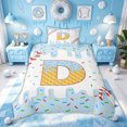 thumbnail image 2 of Meiyoeat Cartoon Dripping Ice Cream Twin Bedding for Boys Girls, Blue Baseball D Letter Duvet Cover Set, Polkadot Reversible, 1 Duvet Cover and 1 Pillowcase (No Comforter), 2 of 6