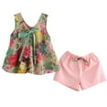 thumbnail image 6 of Gyratedream Little Girls Bowknot Flower Vest Tops+Shorts Summer Kids 2Pcs Clothes, 6 of 7