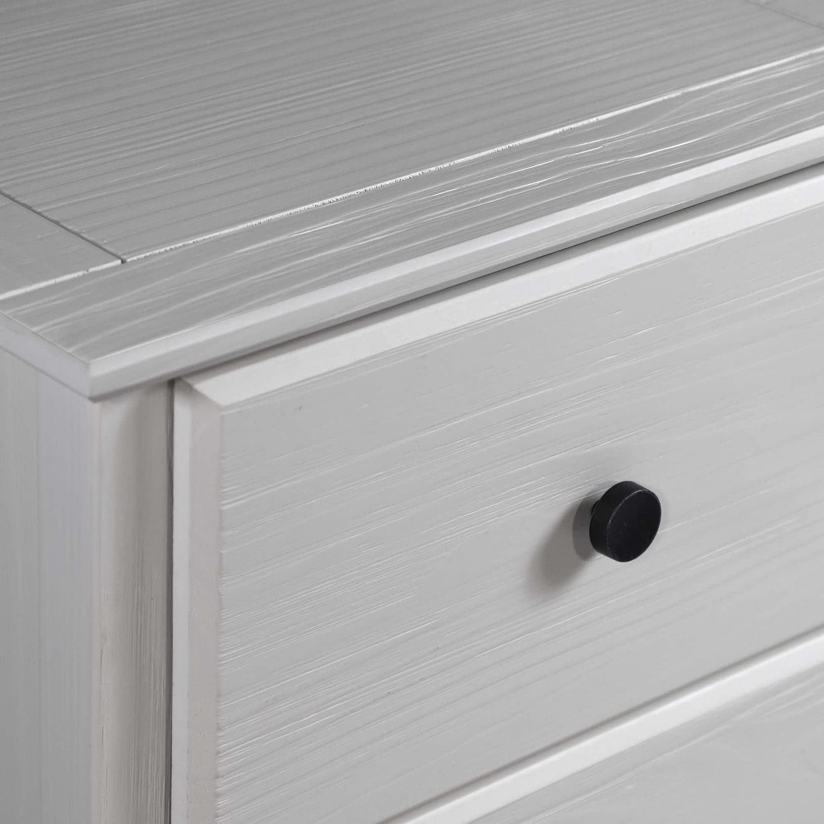 Grain Wood Furniture Greenport 2-Drawer Bedroom Nightstand, Solid Wood with Brushed White Finish