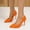 Orange, variant on Hoshose Fashion Casual Womens Stiletto Shoes Pointy Toe Shallow Mouth Breathable Slip on Dressy Shoes for Women Soft Soled