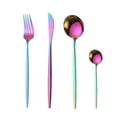 thumbnail image 4 of Todaioua 4Pcs Dinnerware Set Stainless Steel, Flatware Set, Kitchen Silverware Cutlery Tableware Anti-rust Utensil Set, Steak Knife Set (Rainbow), 4 of 6