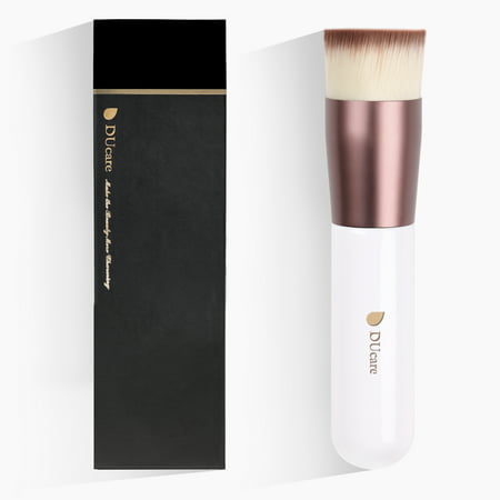 DUcare Flat Top Kabuki Foundation Brush  Liquid Blending Mineral Powder Makeup (Best Brush For Mineral Makeup)