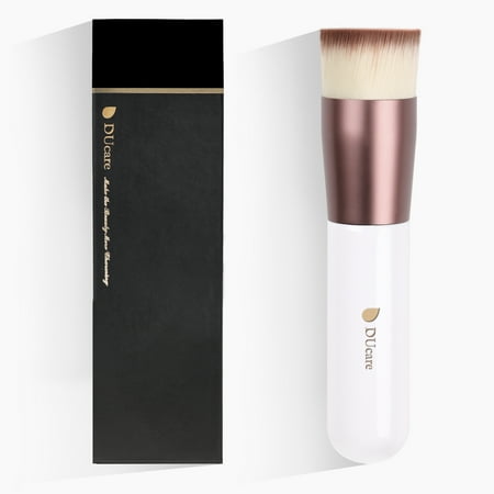 DUcare Flat Top Kabuki Foundation Brush  Liquid Blending Mineral Powder Makeup (Best Brush For Liquid Foundation Application)