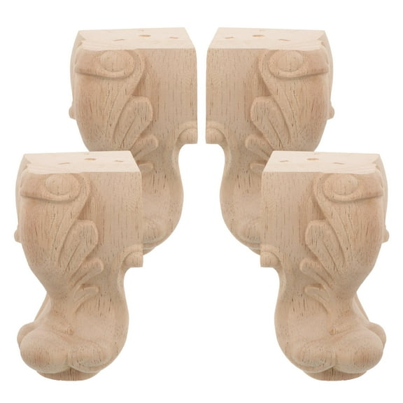 AURARMLET Furniture Leg Beige Solid Wood 3.9x2.2in