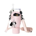 thumbnail image 1 of Aganmi Bolsa para botella de agua con bolsillo para teléfono para vaso moderno de 40 onzas, soporte para botella de agua con inicial brillante con correa ajustable para el hombro, bolsa deportiva, 1 of 3