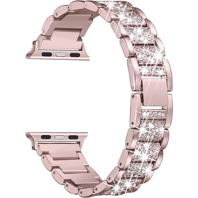 Bling Bands compatibles con Apple Watch Band 38 mm, 40 mm, 41 mm, 42 mm, 44 mm, 45 mm iWatch Series 7/6/5/4/3/2/1/SE, pulsera de metal ajustable