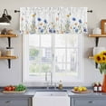 thumbnail image 2 of 2 Pack Flower Leaf Valance for Window Butterfly Flowers Spring Kitchen Valance Rod Pocket Short Curtain Topper Decorative Window Treatment for Living Room Bedroom 42"x12", 2 of 8