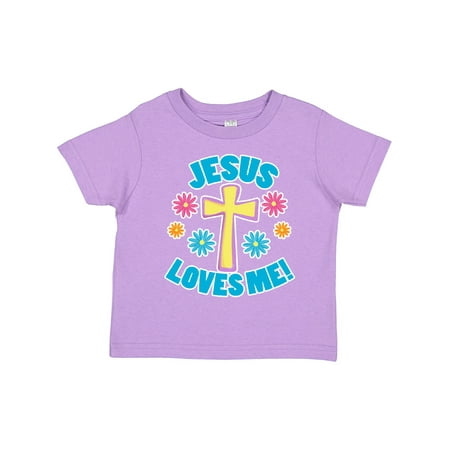 

Inktastic Easter Jesus Loves Me with Cross and Flowers Gift Toddler Boy or Toddler Girl T-Shirt