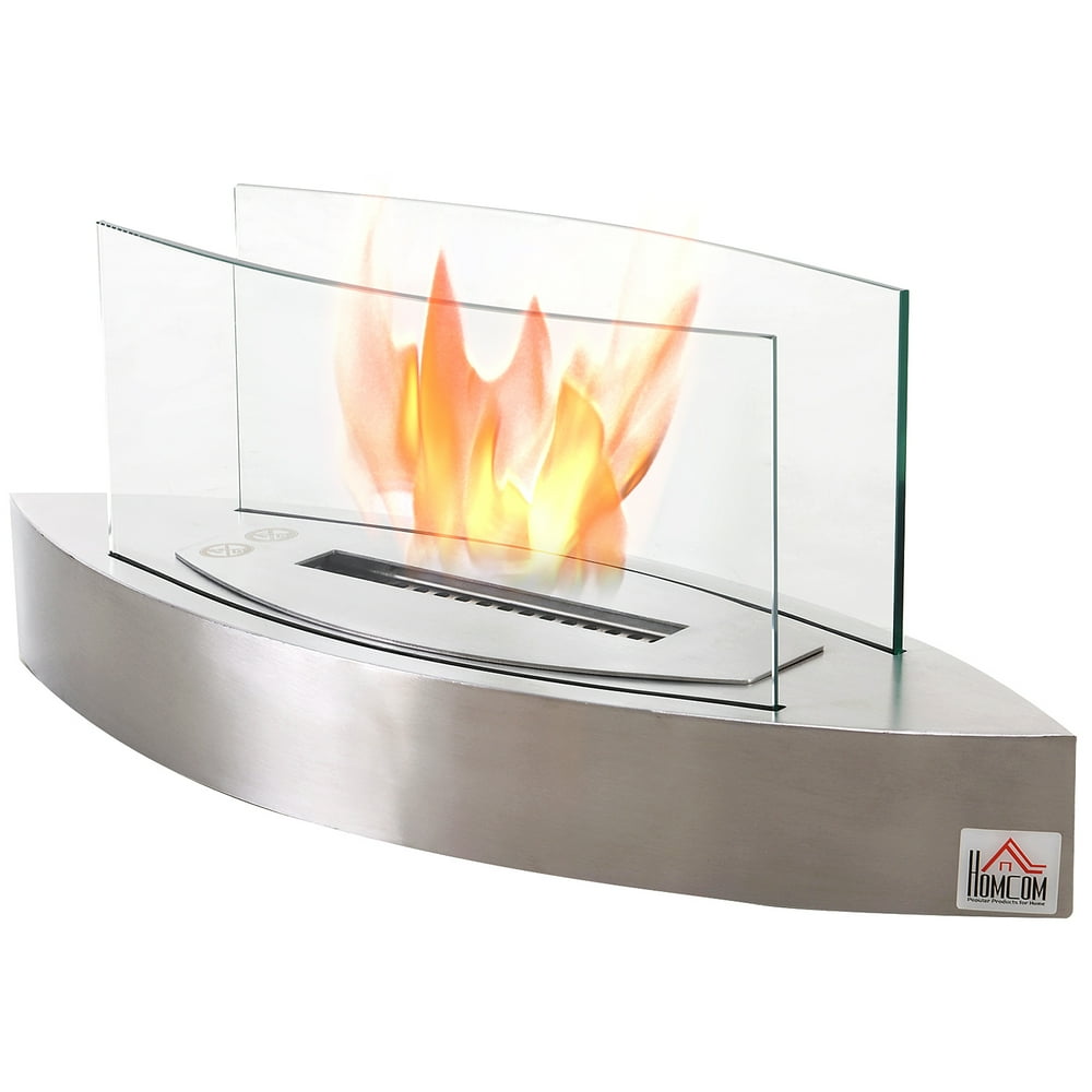 Portable Tabletop Ventless Bio Ethanol Fireplace Glass Walmart