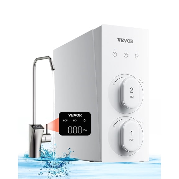 VEVOR Reverse Osmosis System, 800 GPD 8-stage Tankless Reverse Osmosis Water Filter, NSF Certified TDS Reduction, Under Sink Water Filtration System with Smart Display Faucet, 2:1 Pure to Drain Ratio