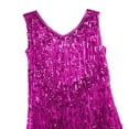 thumbnail image 6 of vastwit Womens Sequin Tassel Flapper Dress Sleeveless Fringed Latin Salsa Ballroom Dance Dress Rose XX, 6 of 7
