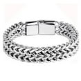 thumbnail image 6 of Wentin Bracelets Clearance! Hip Hop Trend Stainless Steel Front And Back Men's Bracelet Simple Overbearing Punk High Grade Cuban Bracelet, 6 of 9