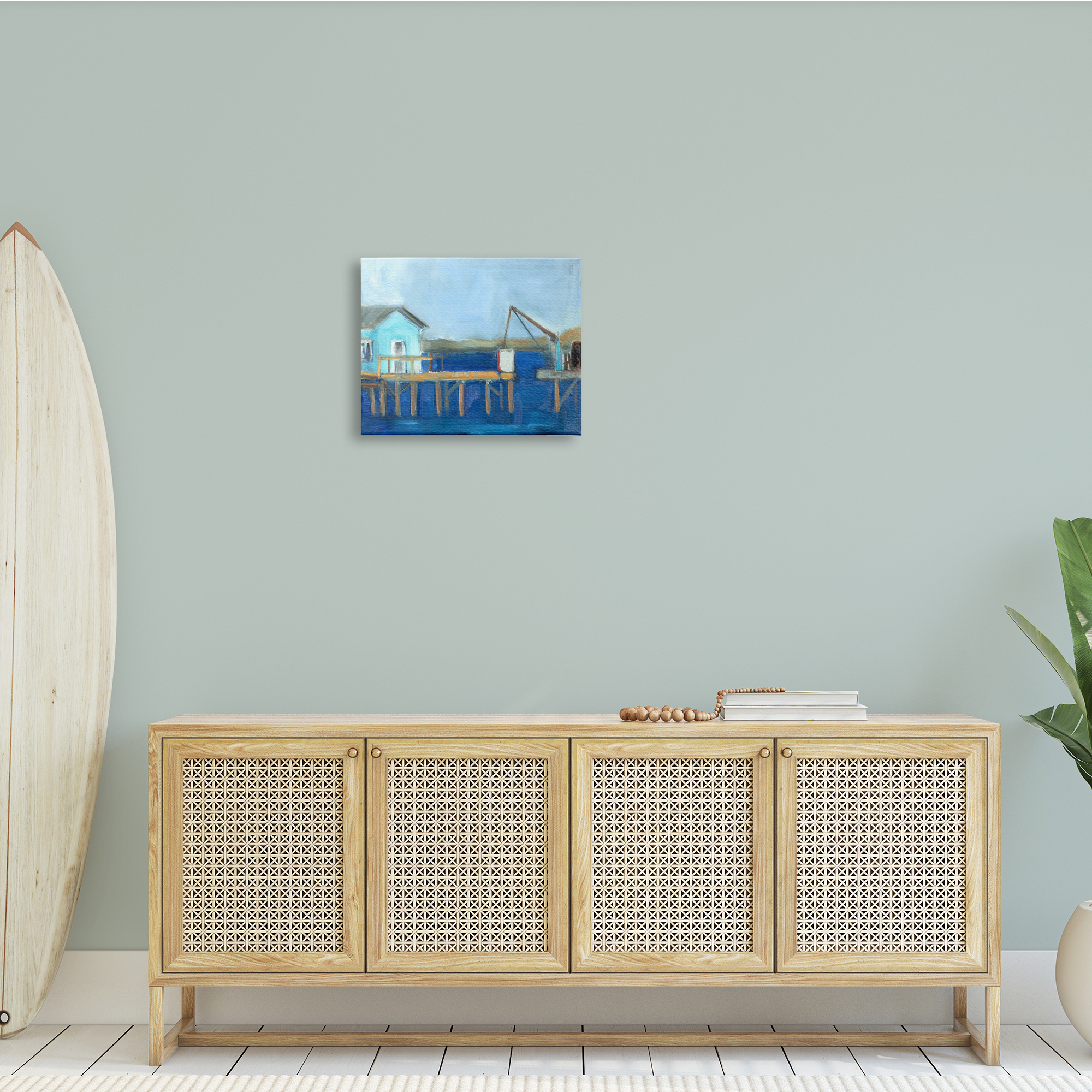 Stupell Indtries Fisherman's Work Station Abstract Coastal Town Shipyard Dock,20 x 16,Design by Snne Marie
