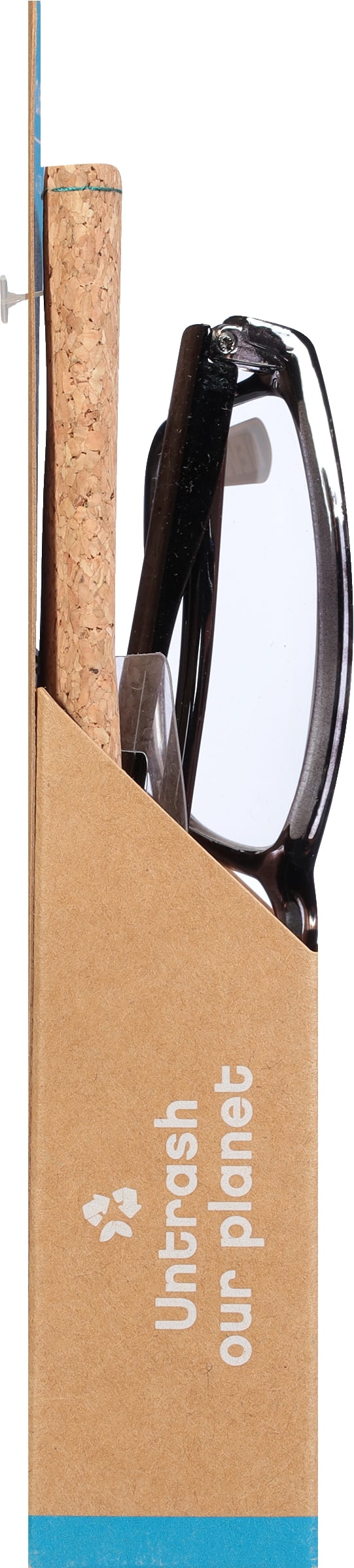 B.E Bio Eyes Mens Rectangular Reading Glasses Made from Recycled Plastic Taro +1.50 in Grey
