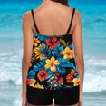 thumbnail image 2 of Brnmxoke Women's Tankini Swimsuits Plus Size 2 Piece Pattern Tummy Control Halter Top And Shorts Loose Fit Swimwear Bathing Suit Multicolor,XXL, 2 of 2