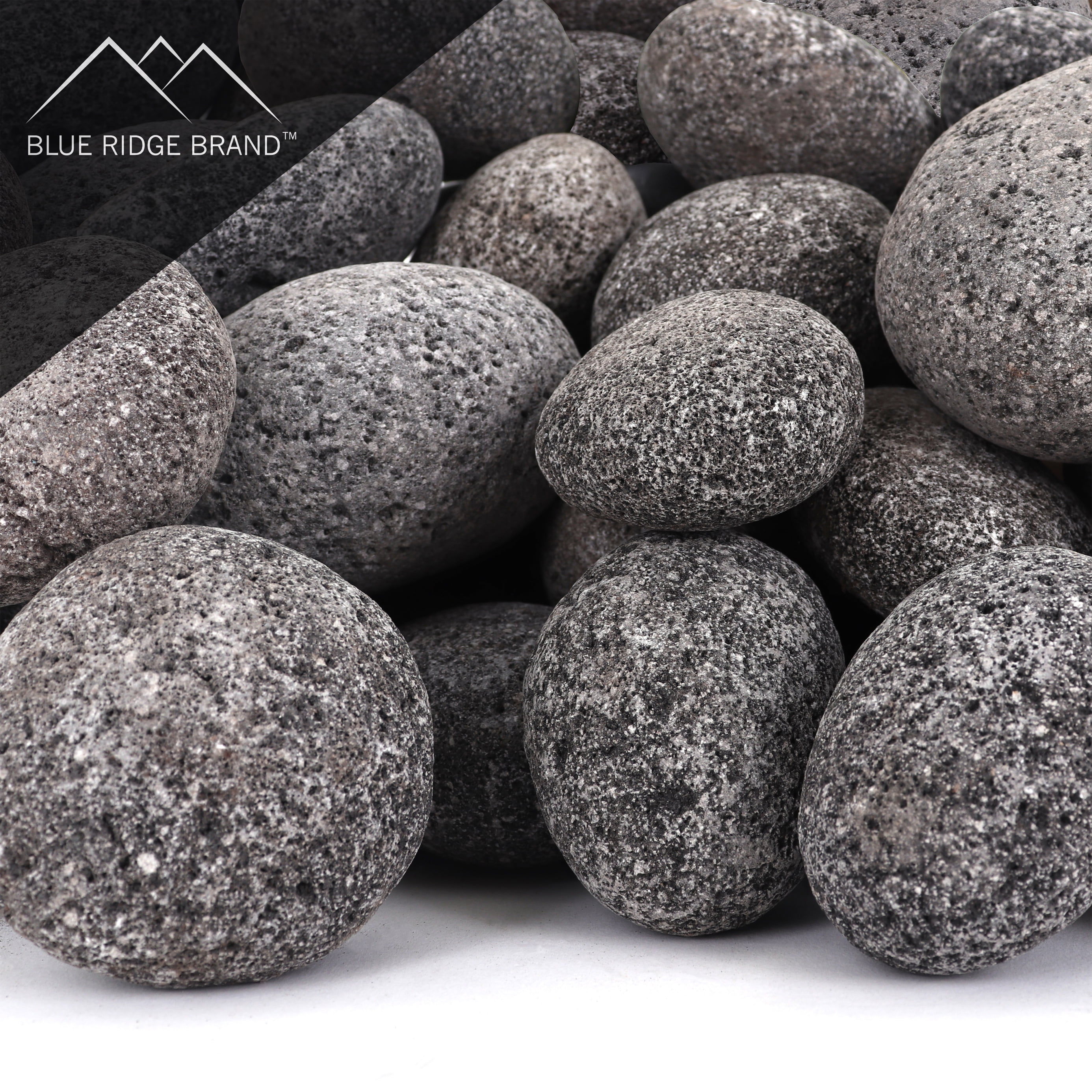 10-Pound Tumbled Lava Stones Blue Ridge Brand Lava Rock 2 Black/Gray Lava Pebbles Volcanic Rock Landscaping Rocks 