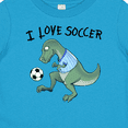thumbnail image 4 of Inktastic I Love Soccer-Dinosaur in Blue Boys or Girls Baby T-Shirt, 4 of 5