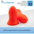 thumbnail image 4 of Flents Protechs Contoured Foam Ear Plugs, Ideal for Work with Loud Noise, Construction, Studying & Traveling, NRR 32, Orange (50 Pair), 4 of 5