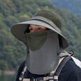 thumbnail image 1 of Sombreros de verano para hombre, máscara solar, protección para el cuello, transpirables, de cara completa, con protección solar, 1 of 4