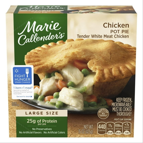 Marie Callender’s Chicken Pot Pie, Large Size Frozen Meal, 15 oz (frozen)