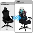 thumbnail image 6 of SCRAWLGOD Skull Floral Butterfly Print Gaming Chair Cover with Armrest Covers Stretch Universal Furniture Protector Breathable Gaming Chair Slipcover, 6 of 9