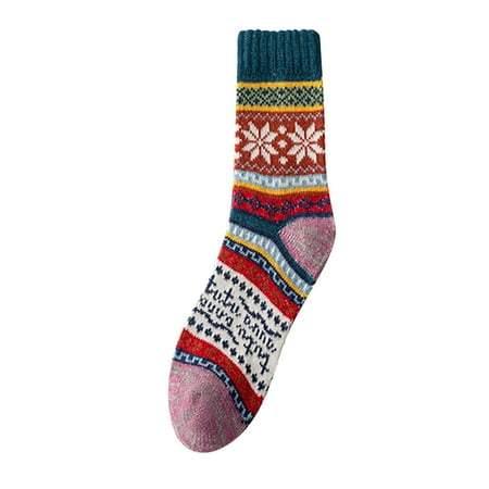 

Womans Socks Socks Women Fashion Print Loose Christmas Socks Thick Warm Stocking Comfortable Green